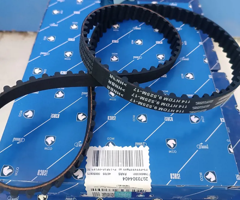 تسمه تایم پژو 405 موتور XU7P 114 دندانه HNBR ایساکو اصل شرکتی 2070304404
