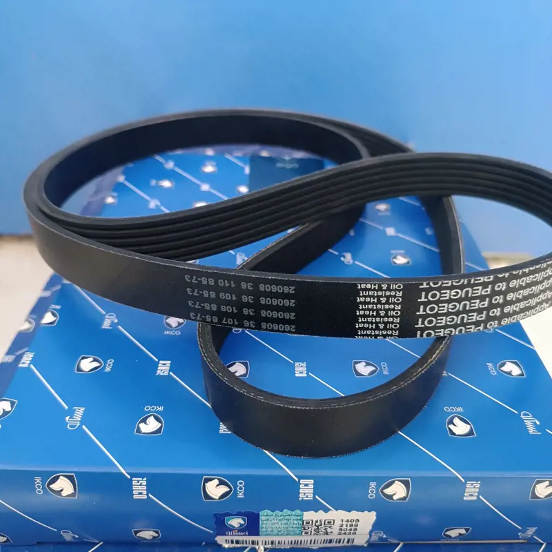 تسمه کمپرسور کولر موتور XU7P سایز 6PK-1649 ایساکو اصل شرکتی 2070203705